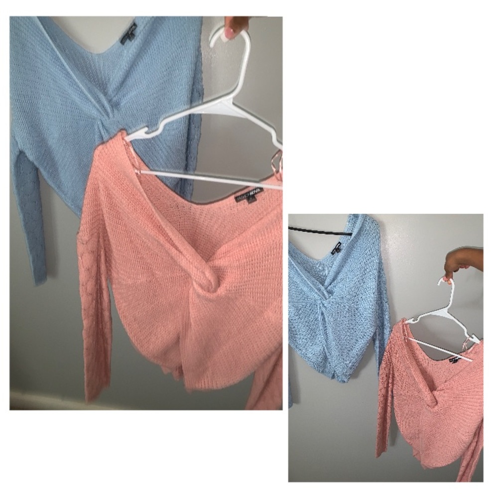 💞Pink and Blue Knitted Sweaters